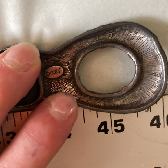 Chicos blue green buckle belt with slide adjustment 27-45” - Picture 5 of 5